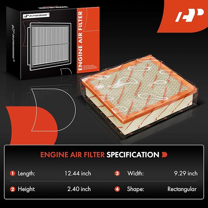 A-Premium 2-PC Engine Air Filter Compatible with Lexus GX460 & Toyota 4Runner, FJ Cruiser, 2010-2023, 4.0L 4.6L, Flexible Panel, 12,000 Miles Filter Protection, Replace# 1780138051