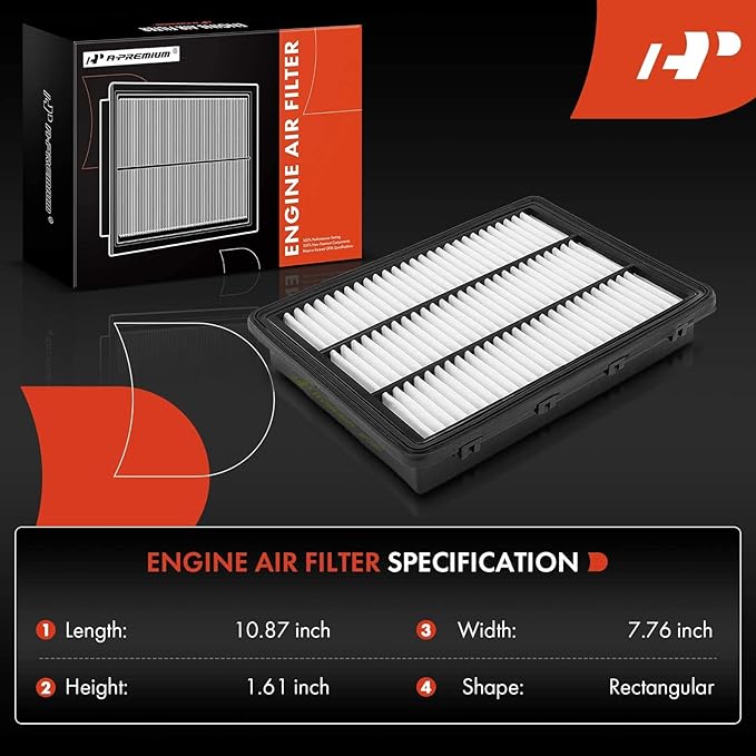 A-Premium Engine Air Filter Compatible with Hyundai & & Kia Models - Tucson 2016-2021, Sportage 2017-2022 - 1.6L 2.0L 2.4L - Rigid Panel Air Filter