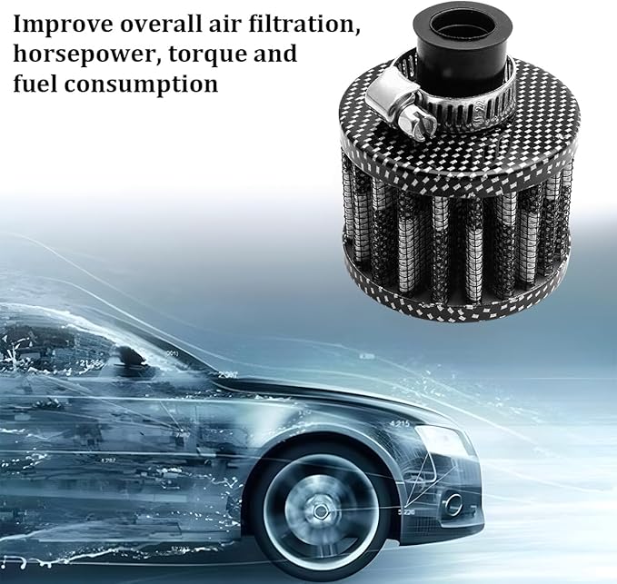 212cc Air Filter Valve Cover Breather, 12mm Inlet Mini Car Cold Air Intake Filter Cleaner, Crankcase Breather for Mini Bike Go Kart, Compatible with 196cc 6.5hp CT200U BT200X (Gray)