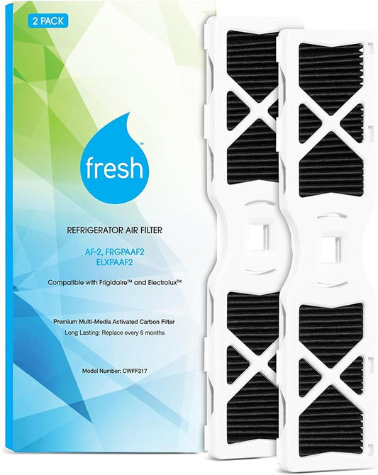 FRESH AF-2 Refrigerator Air Filter Replacement for Frigidaire - Compatible with Models: FRGPAAF2, RAF-2, Electrolux ELXPAAF2 - Advanced Carbon Filter Technology - (2 Pack) Air filter by MIST
