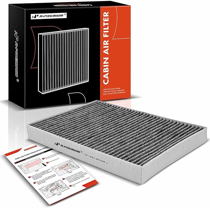 A-Premium Cabin Air Filter Compatible with Chrysler & Dodge - 2011-2020 300, 2011-2022 Challenger, 2011-2022 Charger, Replace# 68071668AA, with Activated Carbon