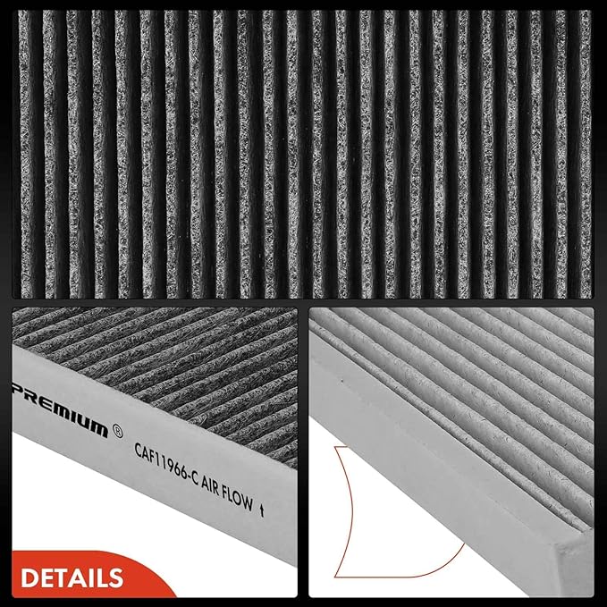 A-Premium Cabin Air Filter w/Activated Carbon Compatible with Chevy, GMC, Cadillac & Buick - Camaro, Colorado, Equinox, Impala, Malibu, Silverado, Traverse, Sierra, Yukon, Escalade, ATS, CT4, Enclave