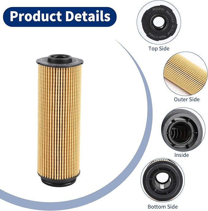 Premium Oil Filter, Compatible with BMW 540i, 540i xDrive, 740i, 740i xDrive, 840i, 840i xDrive, M340i, 340i xDrive, X3 M40i, X5 xDrive40i, X6 xDrive40i, Z4, Replacement for 11427826799