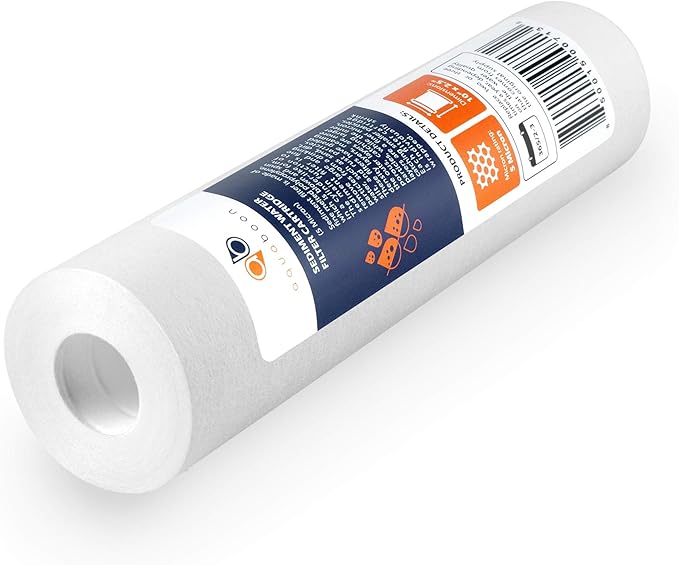 Aquaboon 5 Micron 10 x 2.5 Sediment Filter - Whole House Water Filter Replacement Compatible with Well Water Filters - P5, AP110, WHKF-GD05, 4 Pack