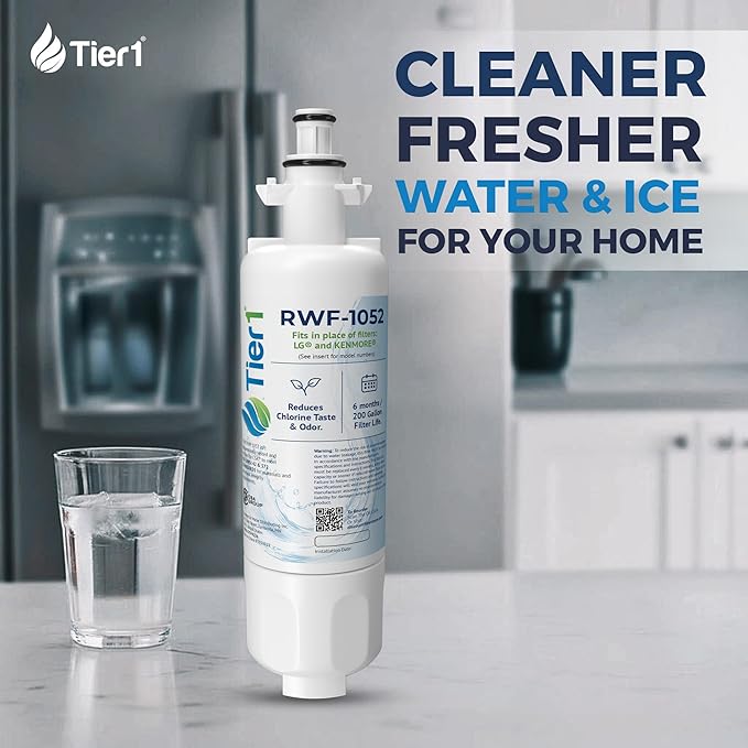 Tier1 RWF1052 ADQ36006101 Refrigerator Water Filter | Replacement for LG LT700P & Kenmore 9690 Fridge Filter - Up to 36 Months Supply | Easy Install | Odor Control | Clean & Great Tasting Water (6-pk)