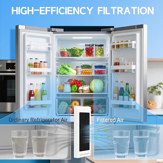 Refrigerator Air Filter Replacement for Frigidaire PAULTRA Pure Air Ultra and Electrolux EAFCBF Fridge Replace 242061001, 242047801, 242047804-6 Pack by Funmit