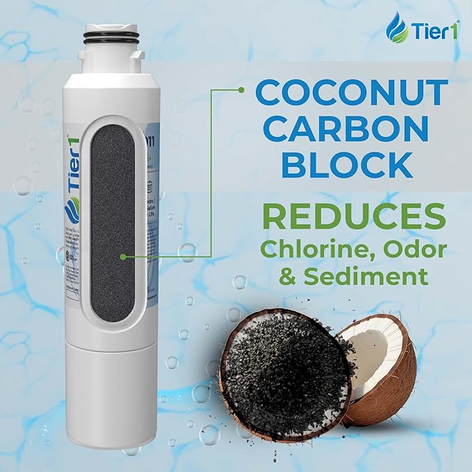 Tier1 RWF1011 DA29-00020B Refrigerator Water Filter | Replacement for Samsung HAF-CIN, WF294, FMS-2 Fridge Filter - Up to 12 Months Supply | Easy Install | Odor Control | Great Tasting Water (2-pk)