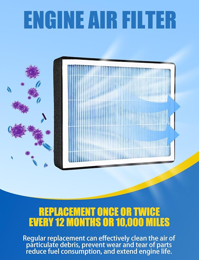 Engine and Cabin Air Filter Compatible with Hyundai Tucson Hybrid 2025 2024 2023 2022 With Activated Carbon,Fits 28113L5100&97133L1000