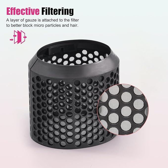 Outer Filter Cover Compatible with Dyson Airwrap Hair Styler with Filter Cleaning Brush HS01 HS05 Magnetic Filter Cage Replacement Parts