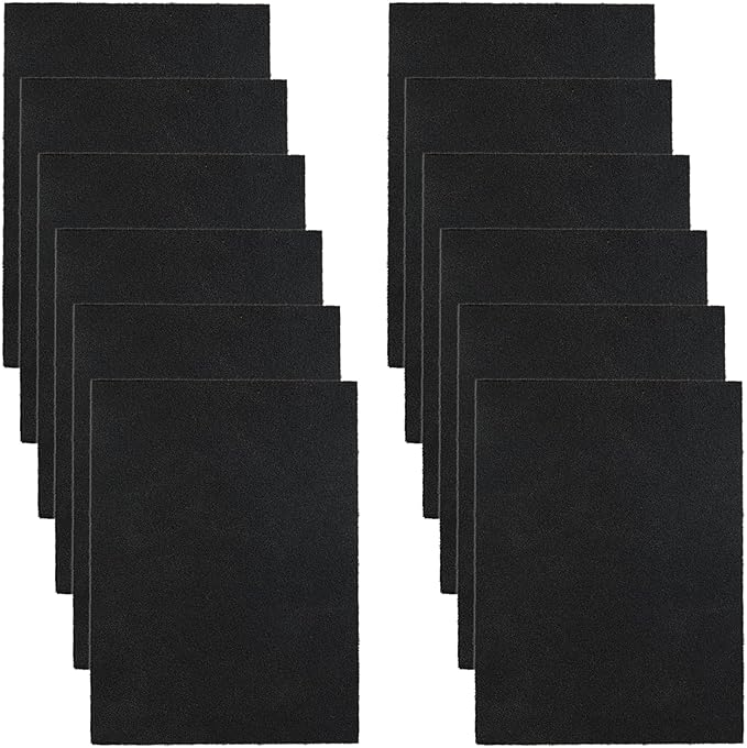 12 Pcs Range Hood Charcoal Filter Compatible with Broan-NuTone 43000 Series Range Hood, Replace Part Number BP58, 7.75" x 10.5" Charcoal Filter, Effectively Absorb Kitchen Fumes