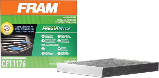 FRAM Fresh Breeze Cabin Air Filter Replacement for Car Passenger Compartment w/ Arm and Hammer Baking Soda, Easy Install, CF11176 for Ford Vehicles