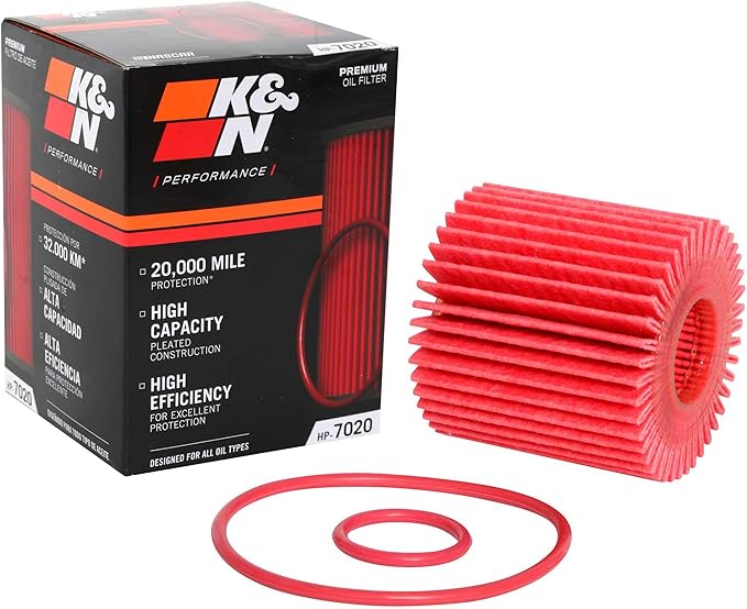 K&N Oil Filter: 20,000 Mile Engine Protection, High Capacity/High Efficiency: Compatible with 2005-2021 LEXUS/TOYOTA/LOTUS/SCION (See Product Description for Select Models), HP-7020