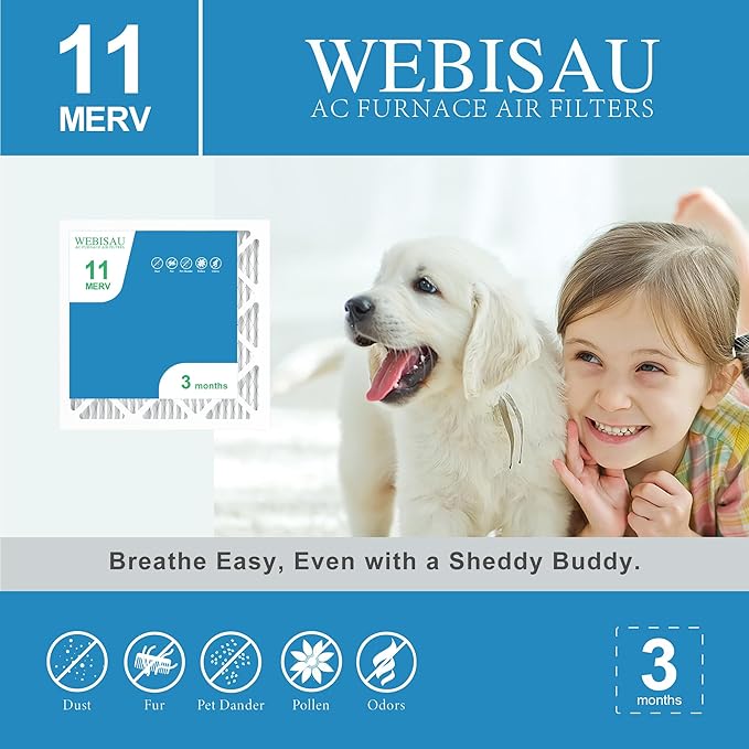 14x14x1 Air Filter MERV 11 MPR 1000 Furnace Filters 6Pack Pleated HVAC AC Furnace Air Conditioner Filters (Exact size: 13 3/4"x13 3/4"x3/4").