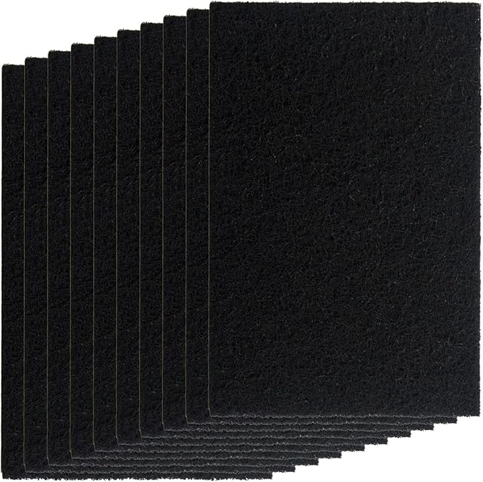 Double Thickness 10 Pack Cat Litter Box Charcoal Filters, 6.4 x 4.5Inches Replacement Odor Control Air Filters for Van Ness Cat Litter Box(VN Filters)