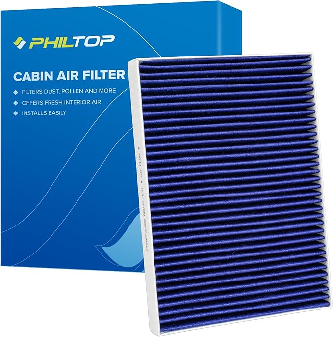 PHILTOP Premium Cabin Air Filter w/Dual Activated Carbon, Compatible with CF11668 Dodge Charger 2011-2023, Challenger 2011-2023, Chrysler 300 2011-2023, HEPA Multi-layer Filtration
