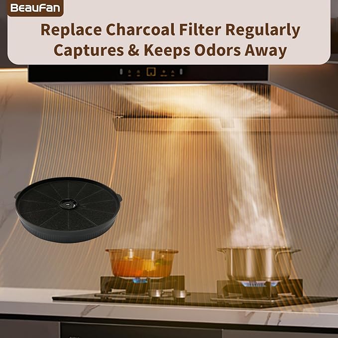 4 Set CFK1-TM Carbon Charcoal Filter Compatible with Cosmo Range Hoods UMC30, UC30, UMC36, UC36, Also Fit Tieasy USGDCF-G, JOEAONZ YYCF02 & FIREGAS CC170 Models