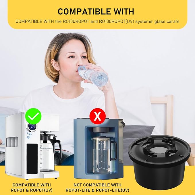 RO100ROPOT Remineralization Water Filters Replacement, Compatible with Bluevua RO100ROPOT and RO100ROPOT(UV) Systems, Alkaline for Reverse Osmosis Filter, Remineralize and Increase pH, 2 Pack