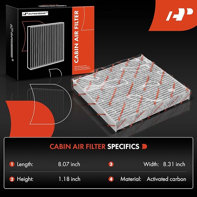 A-Premium 2-PC Engine & Cabin Air Filter with Activated Carbon Compatible with Honda CR-V CRV 2017-2022, Civic 2016-2021 1.5L