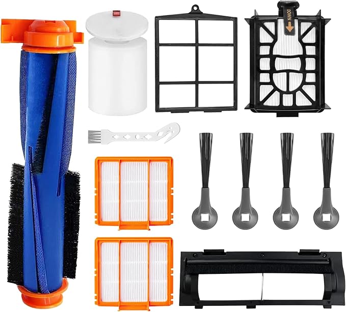 Replacement Parts Kit for Shark AI AV2501S/AV2511AE/AV2501AE/RV2502AE/RV2610WA/AV2510/RV2520 Robot Vacuum Included Roller Brush,Filters,Foam Filters,Primary Filter,Side Brushes -12 Pack