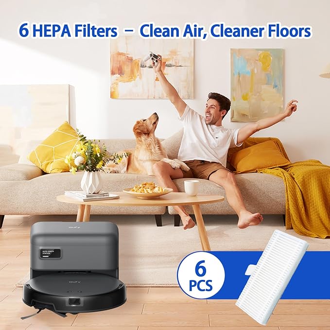 (6 Pack) C10 Replacement HEPA Filters Compatible with Eufy C10 Robot Vacuum, High-Efficiency Filter Accessories Kit for C10 Robotic Vacuum Cleaner