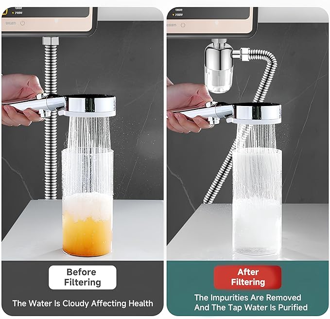Washing Machine Water Filter, 40 Micron Reusable Brass Inline Sediment Filter, Anti-Scale Hose Pre-Filter for Water Heater, RV, and Toilet Bidet (L Port)