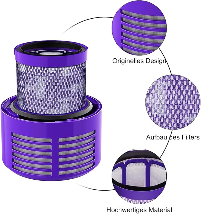 HEPA Filter Replacements for Dyson Cyclone V10 Animal V10 Absolute SV12 V10 Total Clean Cordless Stick Vacuum Part no. 969082-01 (2 Pack)