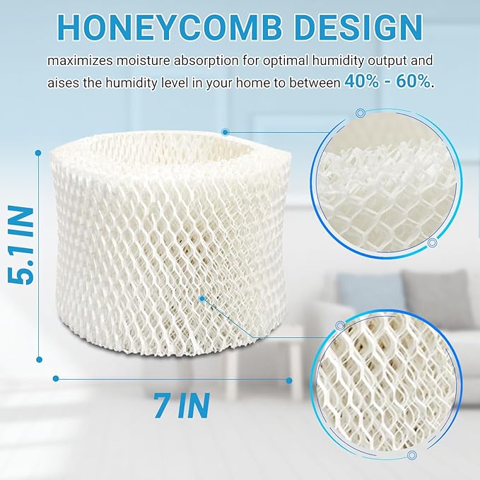 Lemige 4 Pack HAC-504 Humidifier Filters for Honeywell Humidifier HAC-504, HAC-504AW, HAC504V1, HCM350, HCM-350W, HCM-300T, HCM-315T, HCM-600, HCM-710, Replacement Filter A