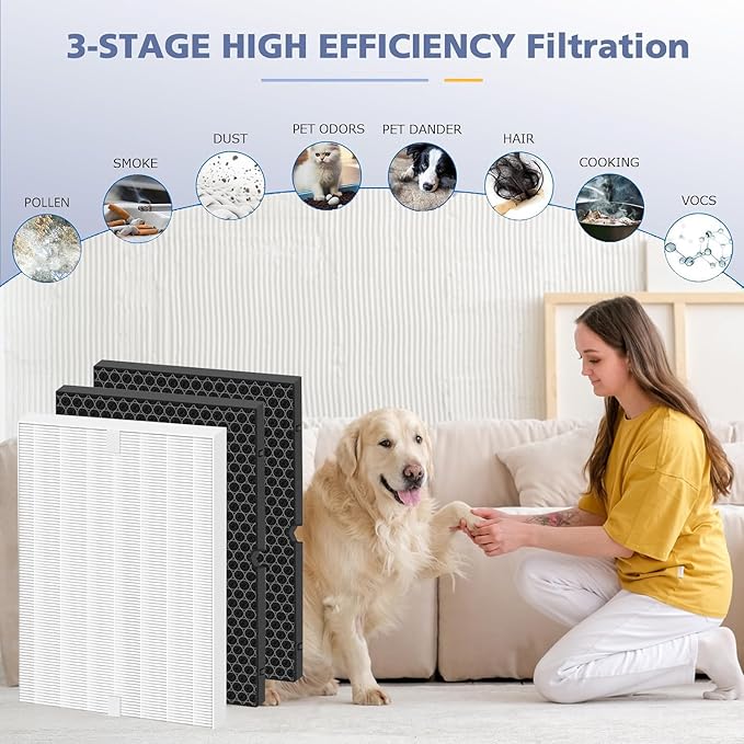 116130 replacement filter H Compatible with Winix AM80 Plasmawave Air Purifier 5500-2 5500 5300 6300 9000 5000 5000B C909 Air Purifier, 16.25"L x 12.5"W x 1.5"Th, Yellow