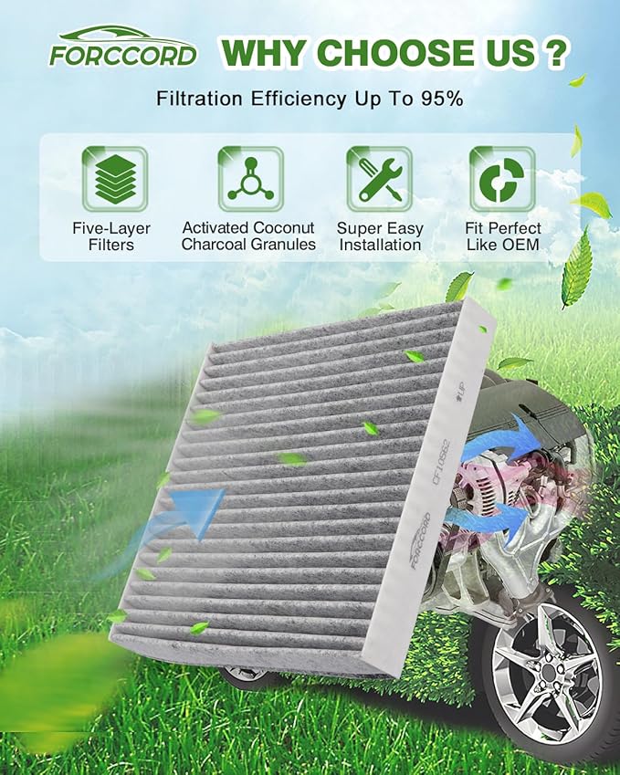 2-Pack HEPA Cabin Air Filter Fits for Lexus LS430 2001-2006, SC430 2002-2010, GS300 2001-2005, GS430 2001-2005, Ford Ranger 2019-20 Activated Carbon Cabin Filter Replacement Car Accessories