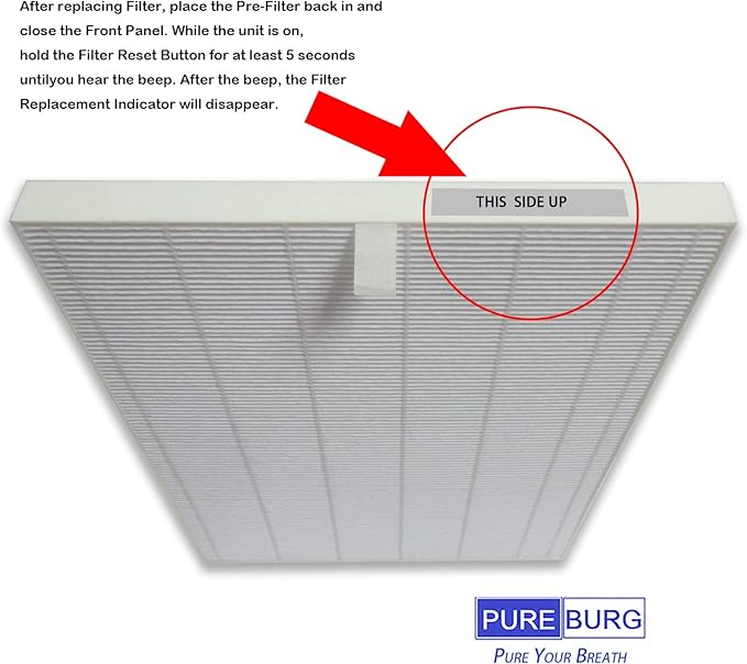 PUREBURG Replacement Filter Compatible with Winix XQ & XQ Pro Tower Air Purifier, Filter X, 2 x H13 HEPA & 2 x Activated Carbon Filters Air Clean Dust VOCs Odor