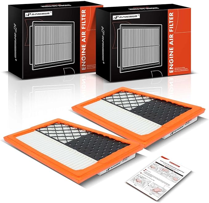 A-Premium 2-PC Engine Air Filter Compatible with Mercedes-Benz W211 W164 E320, E350, GL320, GL350, ML320, ML350, R320, R350, 2007-2013, V6 3.0L, Replace# 6420940204