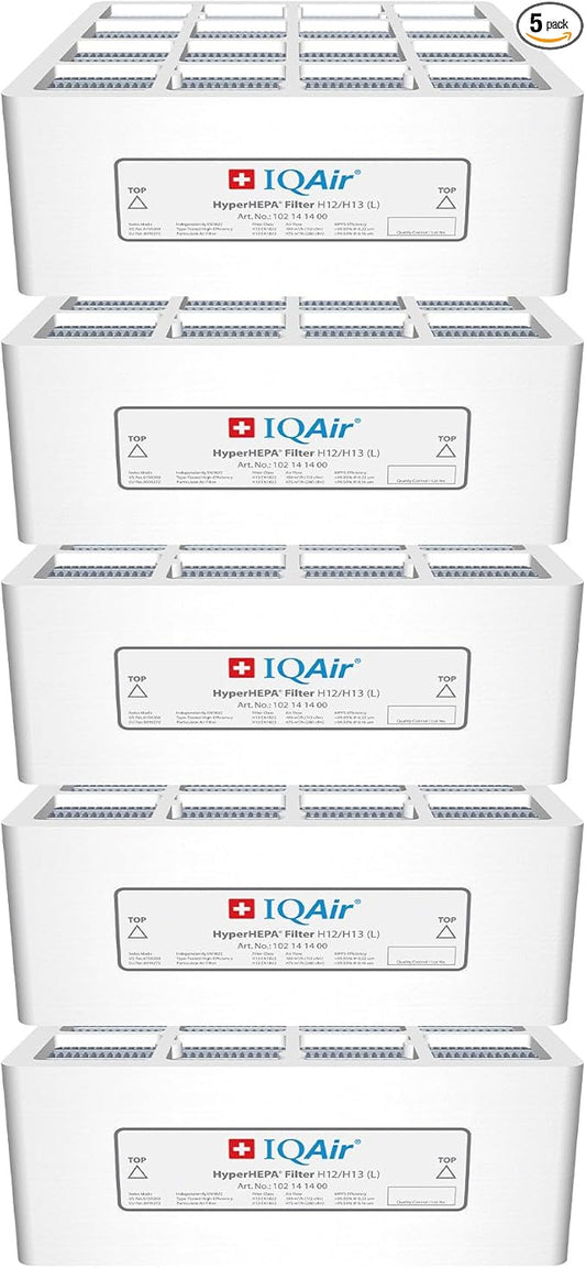 IQAir 5-Pack HyperHEPA Filter Bundle - Genuine Replacement Air Filter HealthPro Series - Filters Ultrafine Particles - Swiss Made Filters