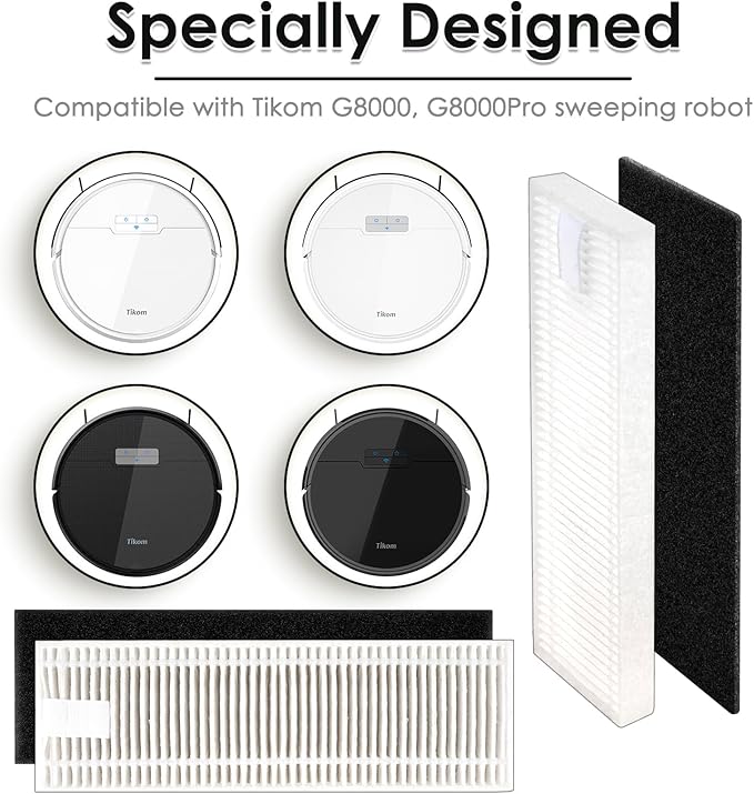 (12 Pieces) HEPA Filters Compatible With Tikom G8000/ G8000 Pro, Wet Dry Vacuum Cleaner Filter Kit, Replacement Parts 12 Filters