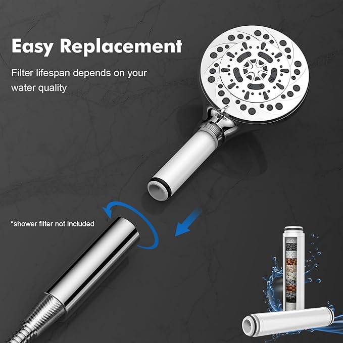 Shower Filter for Handheld Shower Head, 2 Pack Hand Held Replacement Shower Head Filter for Hard Water Remove Chlorine and Harmful Substances