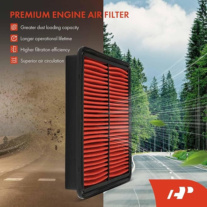 A-Premium 2-PC Pre-oiled Engine Air Filter Compatible with Hyundai Sonata 2011-2015, Santa Fe 2010-2012, Azera 2012-2017 & Kia Optima 2011-2016, Sorento 2011-2013, Cadenza 2014-2016