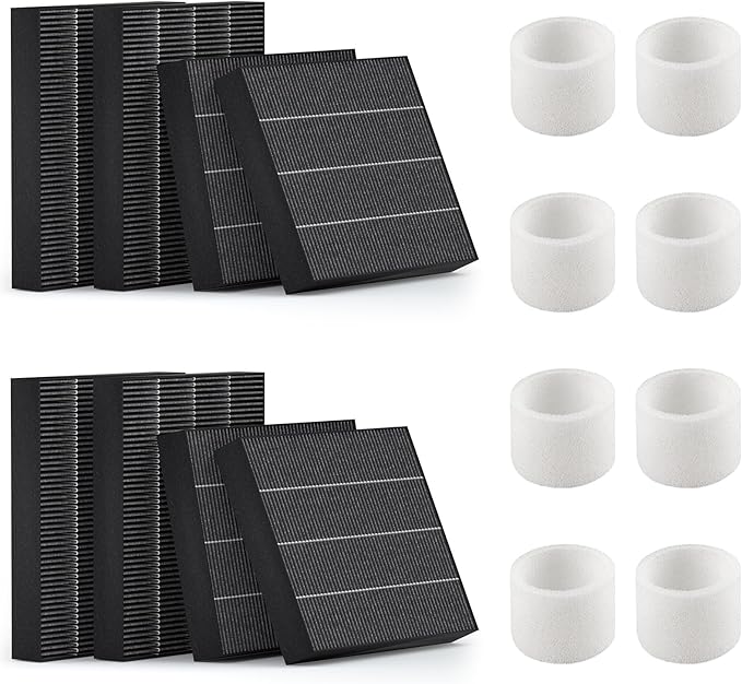 Leemone 8-Pack Replacement Filters for LEVOIT Superior 6000S Smart Evaporative Humidifier, Captures Large Particles & Minerals, Gray