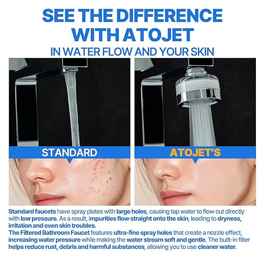 Cleansing Washbasin Faucet Filter Inspired By Korea's Beauty Culture - Pure Carbon Filters for Bathroom & Kitchen Water (1 Year Supply) (AJ8310C-SET-1YR)