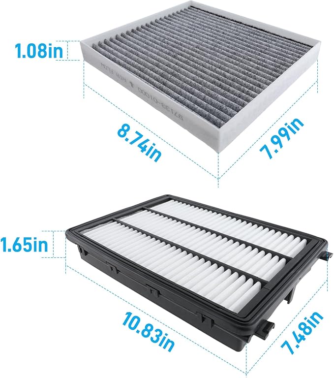 28113-D3300 97133-D1000 Engine and Cabin Air Filter Combo Set Compatible with Hyundai Tucson 2016-2021 Compatible with Kia Sportage 2017-2022