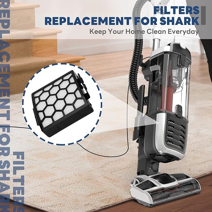 Vacuum Filters Replacement for Shark Navigator Zero-M Self-Cleaning Brushroll Pet Pro Upright Vacuum ZU60 ZU62 ZU62C NV150 NV151 NV255 NV181,1 HEPA Filter, 2 Foam 2 Faux Felt Filters