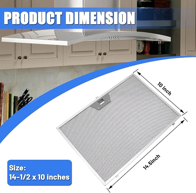 Range Hood Grease Filter Fit For GE Range Hood, 14-1/2 x 10 Inches Grease Filter Replace For WB02X24873