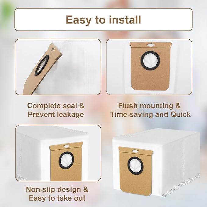 20 Pack Vacuum Dust Bags for Eufy L50 L60 Robot Vacuums Cleaner Self-Emptying Dock, Replacement Dust Bags with Self-Empty Station