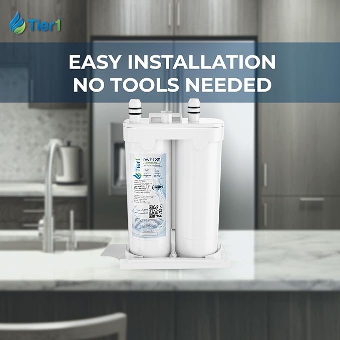 Tier1 RWF1031 WF2CB Refrigerator Water Filter | Replacement for PureSource2 WF2CB & EWF01 Fridge Filter - Up to 12 Months Supply | Easy Install | Odor Control | Clean & Great Tasting Water (2-pk)