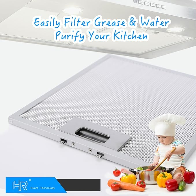Updated Range Hood Filter Replacement 9x10.25Inch (230x260mm) 4-Layer S97018029 Aluminum Mesh Hood Vent Filter, HR Huare Technology Grease Filter, fits Broan B5 Series, Alternative 1932913, 2pack