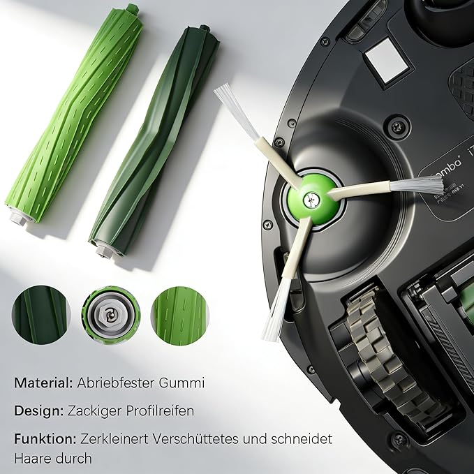 26 Replacement Parts for iRobot Roomba i7 i7+ i3 i3+ i4 i4+ i5 i5+ i6 i6+ i8 i8+ E5 E6 E7 Robot Vacuum Accessories, 2 Rubber Roller 8 Filters 8 Side Brushes 8 Vacuum Bags（NOT Fit the Combo J7+）