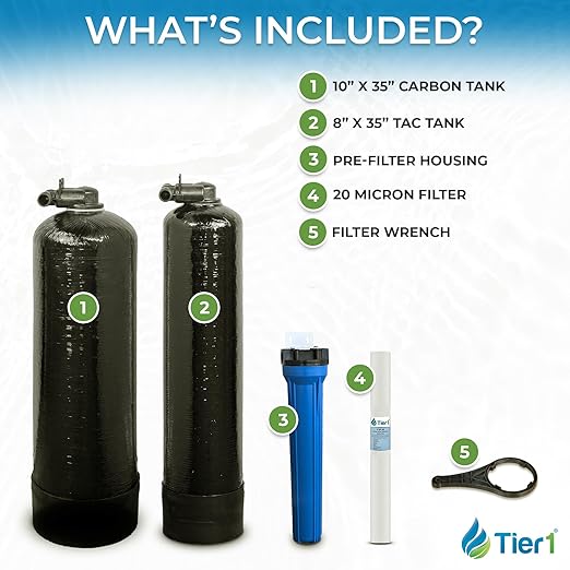 Tier1 300,000 Gallon Whole House Salt-Free Conditioner 3-in-1 with Chloramine Reduction System & Sediment Pre-Filter | Water Softener Alternative & Filtration System for 1-2 Bathrooms