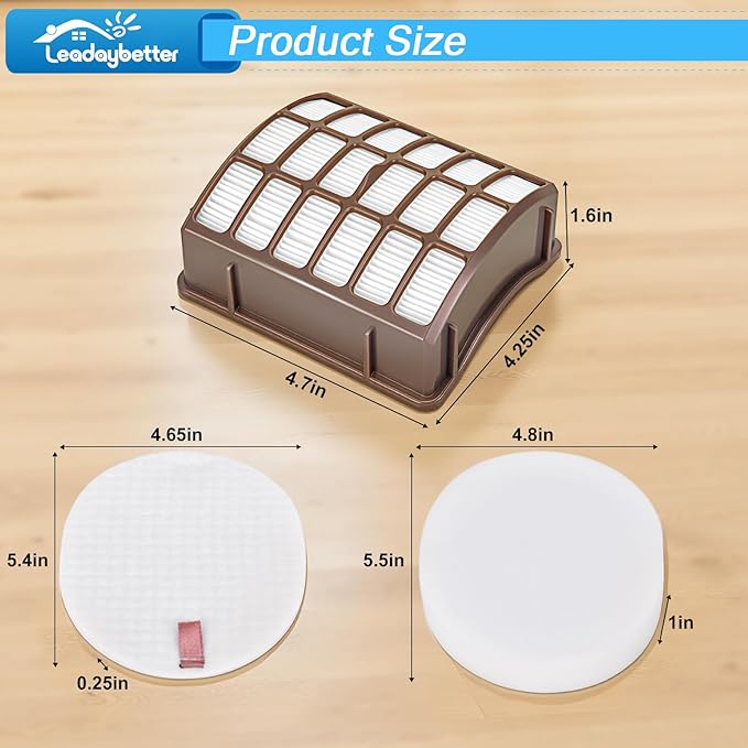 Leadaybetter 2 HEPA + 4 Foam & Felt Filters for Shark Navigator Professional (NV70 NV71 NV80 NVC80C UV420) and Rotator Professional XL Capacity (NV90 NV95), Compare to Part # XFF80 & XHF80