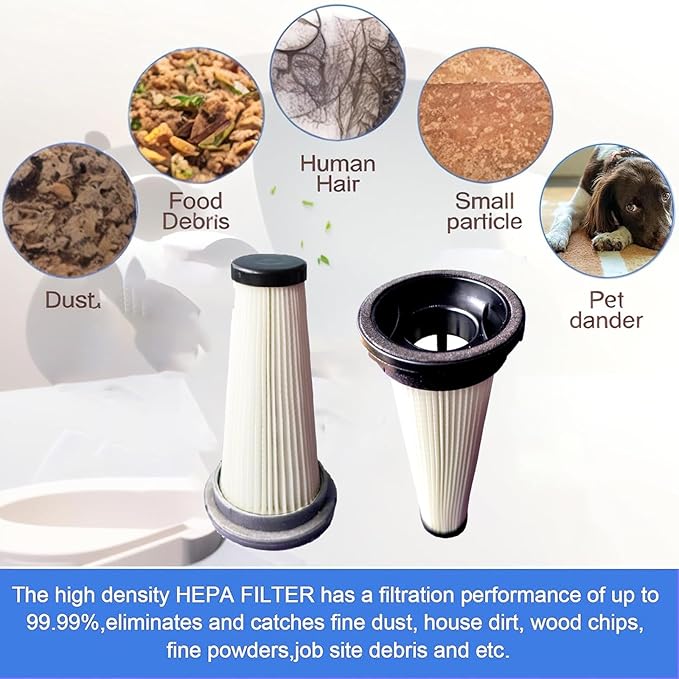 4Pack Hepa Filters Replacement Compatible with Vacusion VBS-01 Cordless Vacuum. Pre-Motor and Washable Cone Filters Works with Homeika Cordless Vacuum Cleaner.