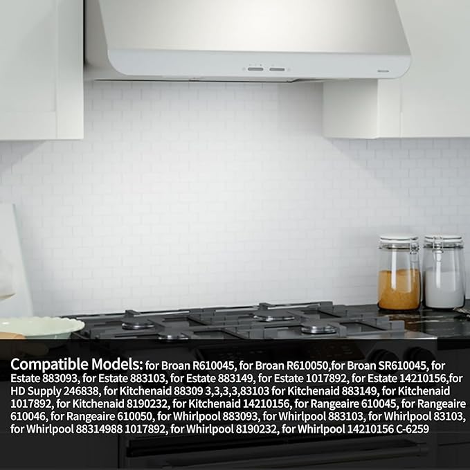 2 PCS BP57 Range hood Filter for Broan with Light Lens, 11-1/2 X 11-3/4 X 3/8 Upgrade Range Hood Aluminum Filter for Broan R610045 R610050 for Estate 883093 883103 for Whirlpool883093 883103