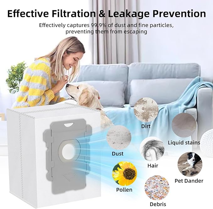 14 Pack Replacement Vacuum Bags Compatible with iRobot Roomba i7+, i8+, i1+, i3+, i4+, i5+, j6, j7, s9+, 104, 105, 705, Combo 10 Max, i & s & j Series Clean Base Automatic Dirt Disposal Bags