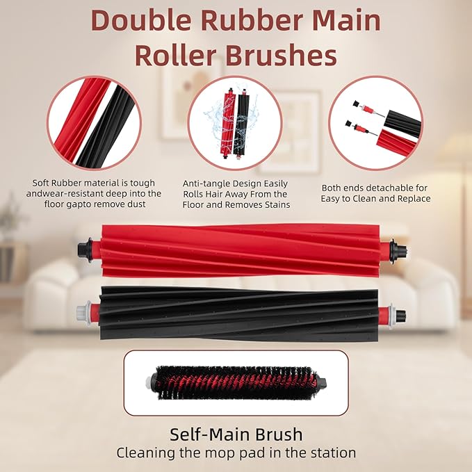 36 Pack Accessories Compatible with Roborock S8 MaxV Ultra Robot Vacuum,Main Brushes,Dust Bags,Mop Cloths,Edge Mop Cloths,Filters,Side Brushes,Self-Main Brush,Cleaning Brush, Screwdriver